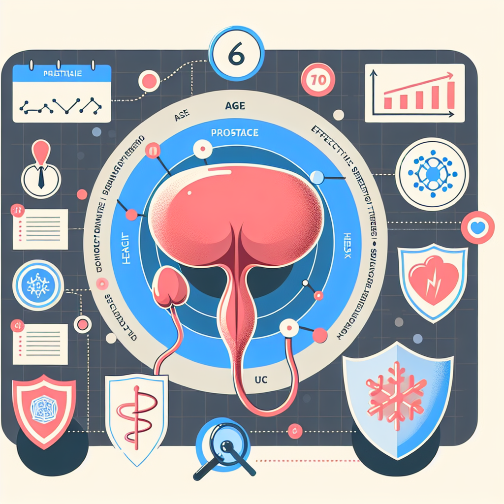 Gráfico de riesgo de prostatitis en función de la edad con estrategias de prevención.