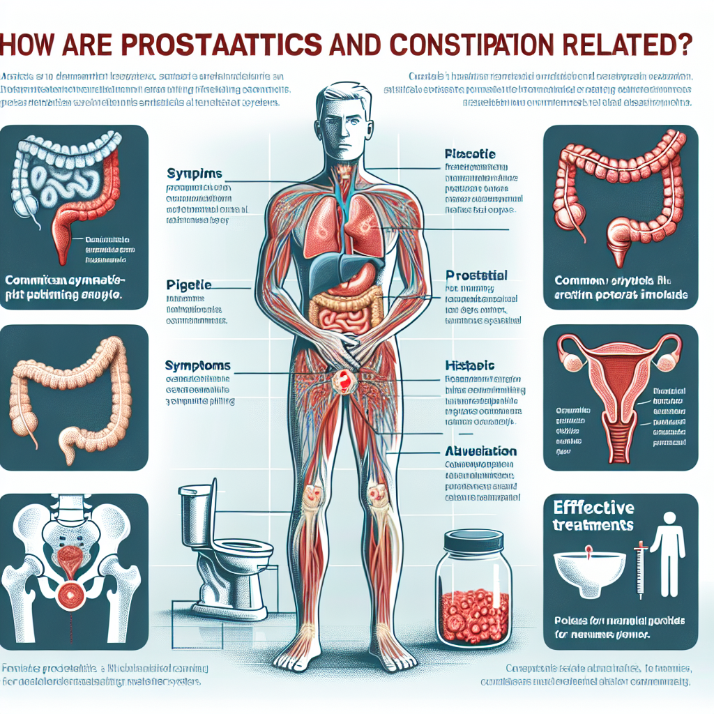 Infografía que muestra la relación entre la prostatitis y el estreñimiento, y destaca tratamientos y consejos eficaces.