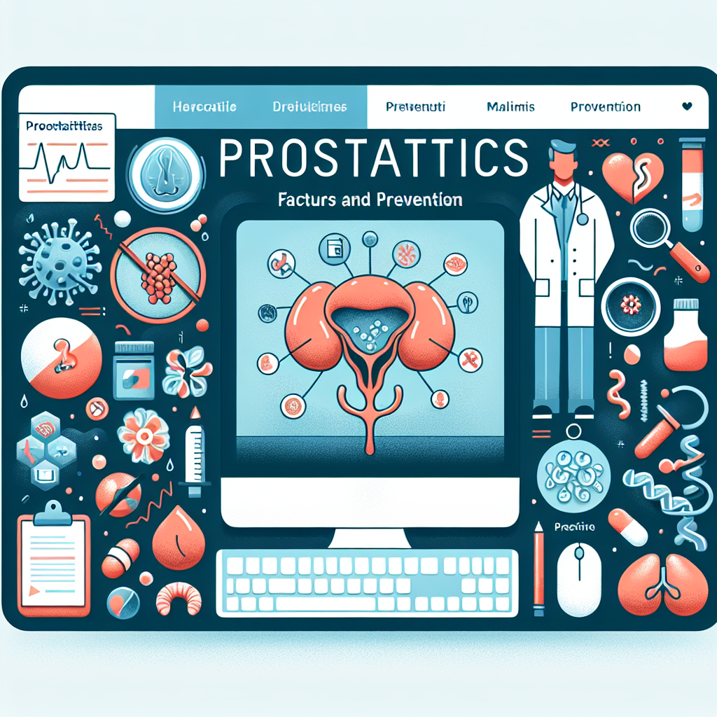 Diagrama médico que muestra la glándula prostática inflamada y sus causas asociadas.