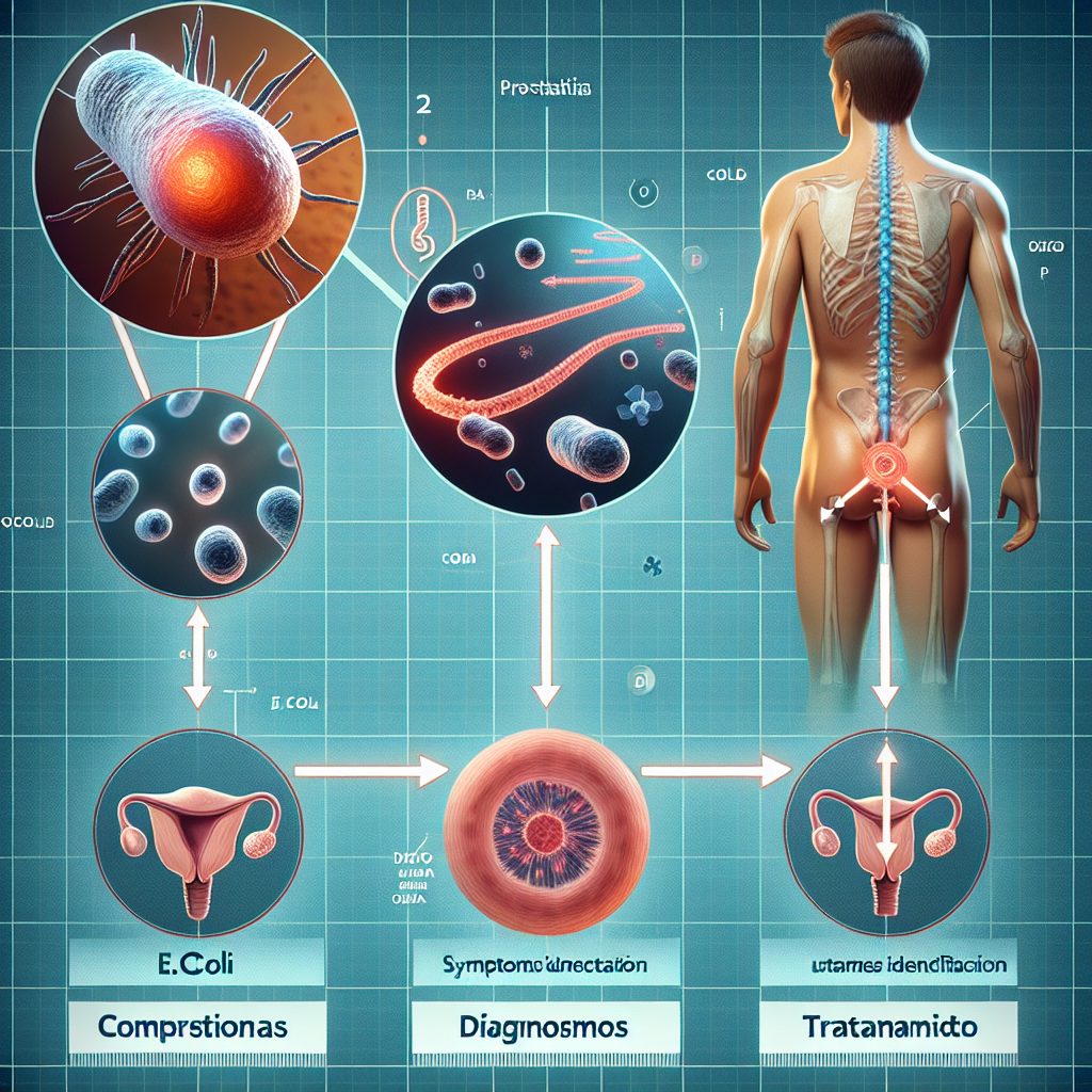 Imagen representativa de los síntomas y tratamientos de la prostatitis causada por E. coli.