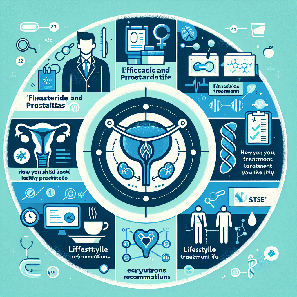 Representación del tratamiento con Finasteride para la prostatitis, abordando eficacia y opciones terapéuticas para mejorar la salud y calidad de vida de los pacientes.