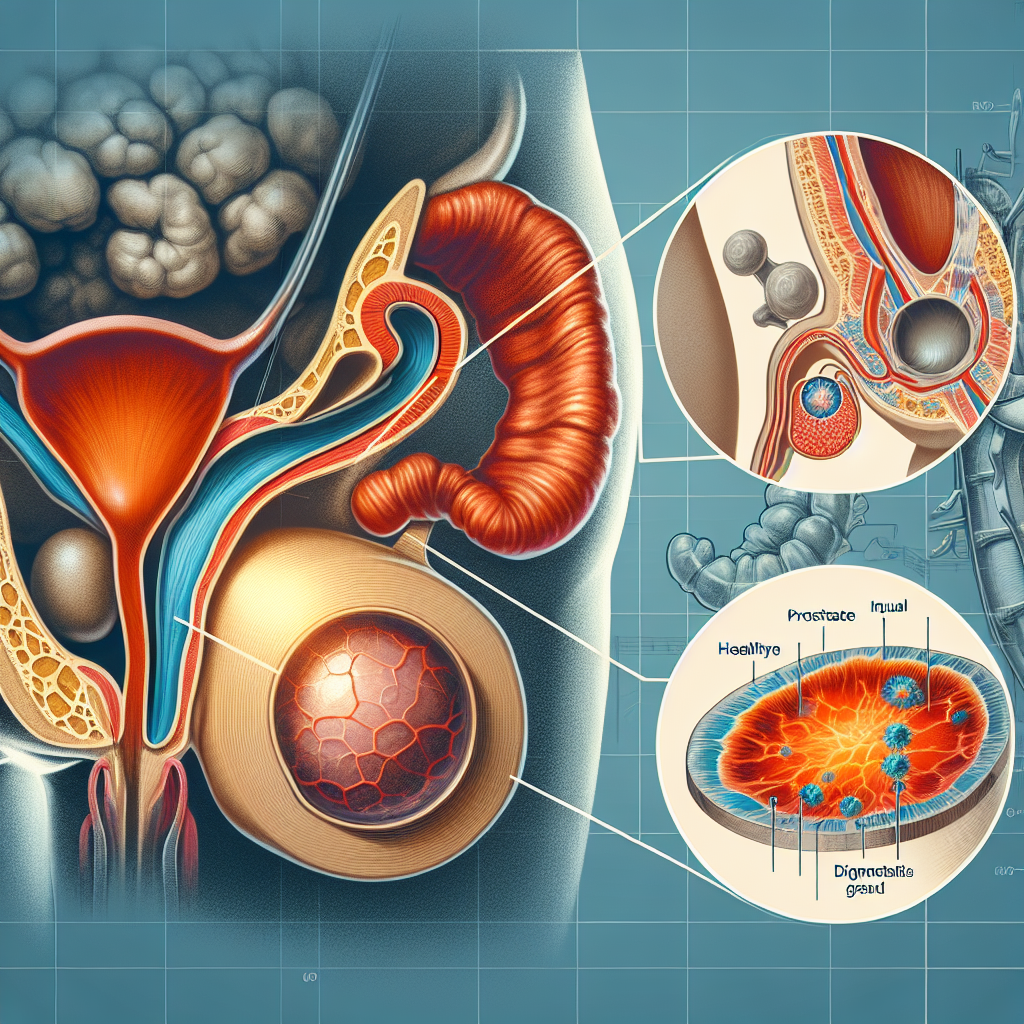 Ilustración que muestra la relación entre el dolor inguinal y la prostatitis, con énfasis en el diagnóstico y tratamiento.