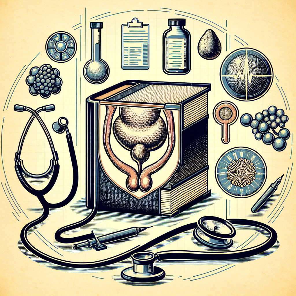 Ilustración informativa sobre la prostatitis, mostrando tipos, síntomas, diagnóstico y tratamientos.