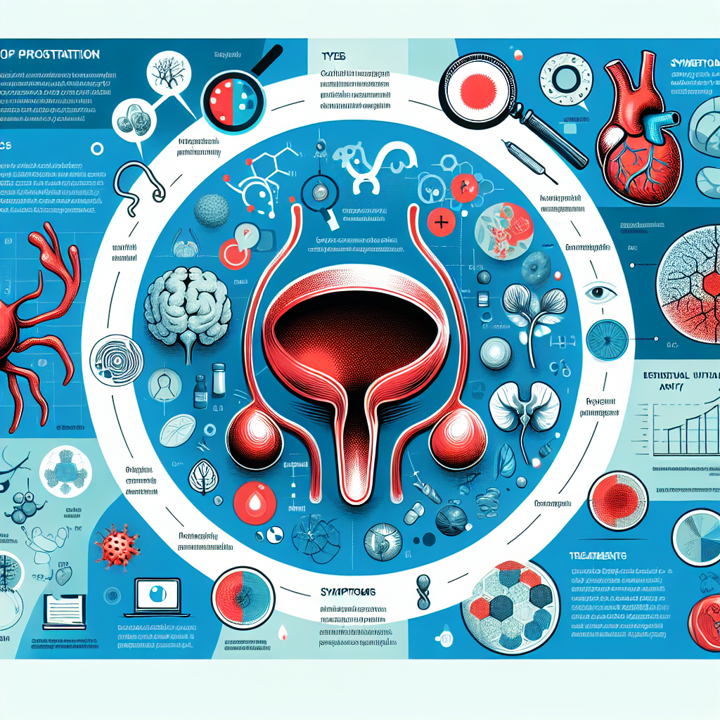 Ilustración médica de la próstata inflamada.